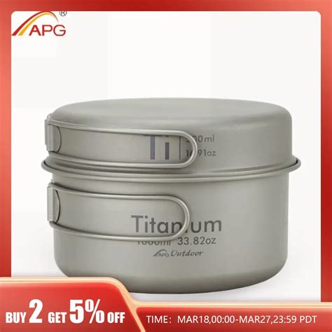 Apg Ultralichte Titanium Pan Outdoor Camping Servies Titanium Pot