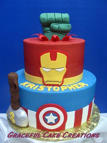 Marvel Avengers Super Hero Birthday Cake Hulk Ironman Ca Flickr