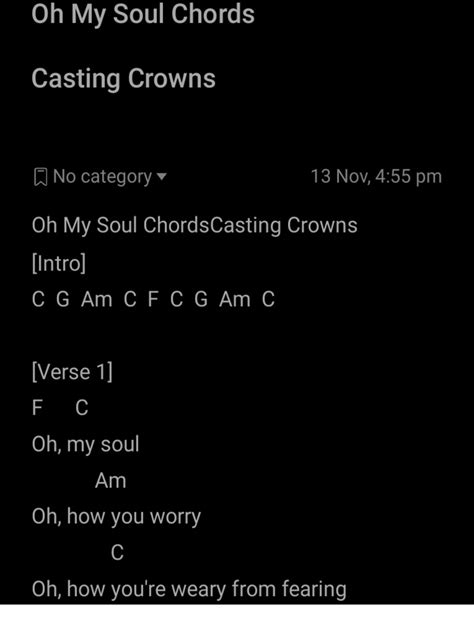 Oh My Soul Chordscasting Crowns Intro C G Am C F C G Am C Verse 1 F