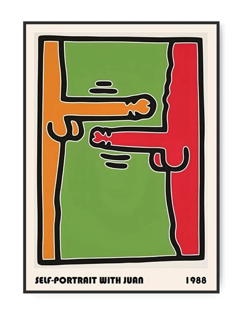 Keith Haring Self Portrait With Juan X Cm Plakat Keith Haring