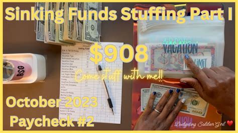 October Paycheck 2 Sinking Funds Stuffing Part II 908 YouTube