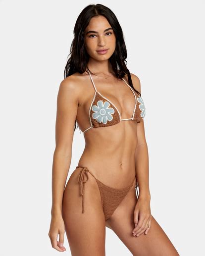 Cotton Crochet Side Tie Bas De Bikini Coupe Cheeky Pour Femme Rvca