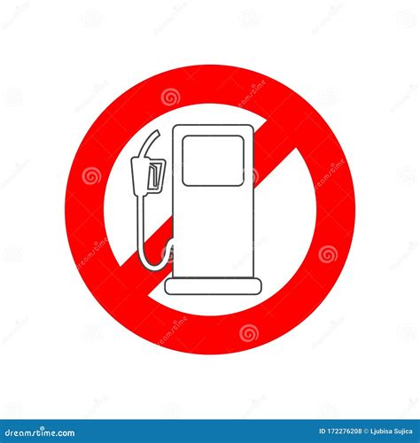 No Gas Sign No Fuel Warning Sign Stock Vector Illustration Of Refill