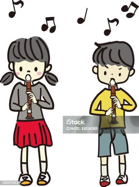 Illustration Of Children Playing A Recorder Stock Illustration