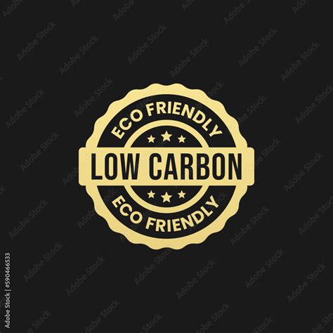 Low Carbon Label Or Low Carbon Badge Vector Isolated In Flat Style