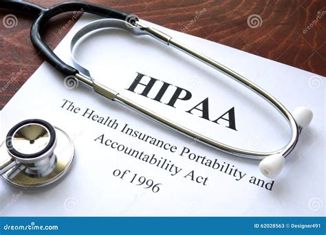 Health Insurance Portability And Accountability Act Hipaa Stock Photo