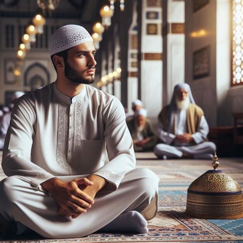 Hombre Musulm N Religioso Orando Dentro De La Mezquita Foto Premium