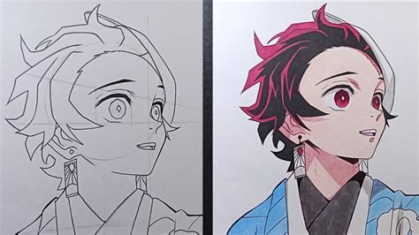 How To Draw Tanjiro Kamado [ Kimetsu No Yaiba ] Cara Gambar Anime Youtube