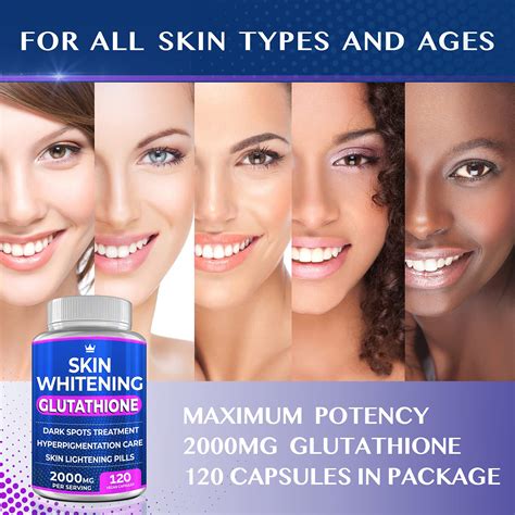 Glutathione Whitening Pills 120 Capsules 2000mg Glutathione Effective Skin Lightening