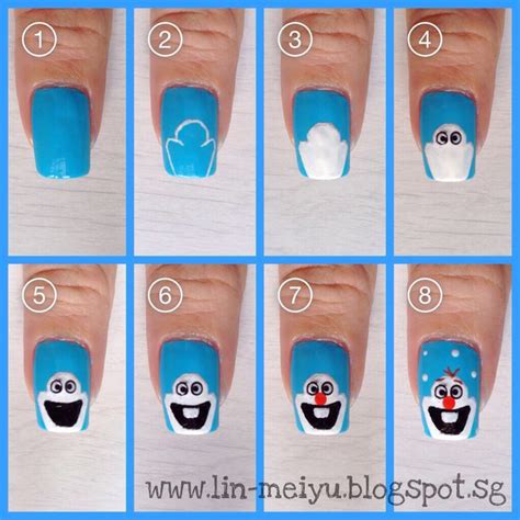 Diy Olaf Nails Olaf Nails Frozen Nail Art Christmas Nail Art Designs