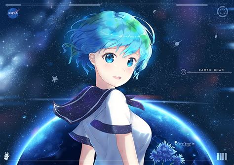 Online Crop Hd Wallpaper Anime Earth Chan Star Space Human