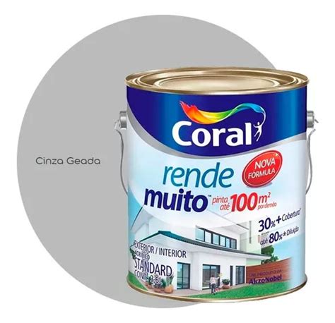 Tinta Rende Muito Coral Concentrada L Cinza Geada