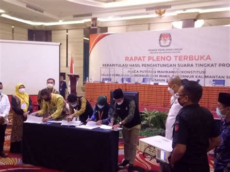 Kpu Gelar Pleno Rekapitulasi Psu Pilgub Kalsel Pasangan Birinmu Unggul