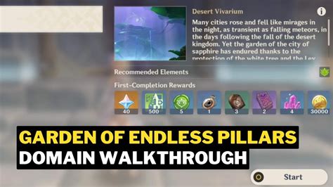 Garden Of Endless Pillars Domain Walkthrough Genshin Impact Youtube