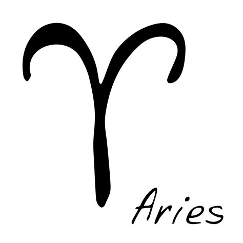 Hand Drawn Aries Zodiac Sign Esoteric Symbol Doodle Astrology Clipart