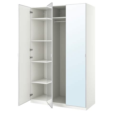 Pax Åheim Wardrobe Combination White Mirror Glass 150x60x236 Cm Ikea