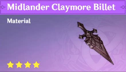 How To Get And Use The Midlander Claymore Billet Genshin Impactgame