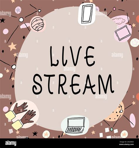 Enseigne Criture Manuscrite Live Stream Mot Pour Transmettre Ou