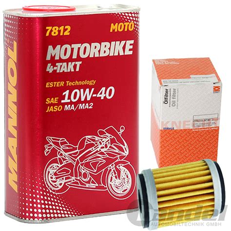 1L MANNOL 7812 10W-40 MOTORÖL + MAHLE ÖLFILTER YAMAHA YZF-R MT WR 125 ...