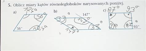 Oblicz Miary K T W R Wnoleglobok W Narysowanych Poni Ej Brainly Pl