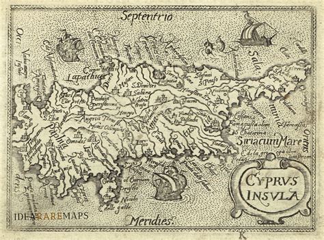 Antica Carta Geografica Dell Isola Di Cipro Di A Ortelius Idea Rare Maps