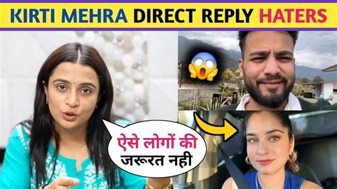 Kirti Mehra Direct Reply To All Haters Elvish Yadav Army Elvish