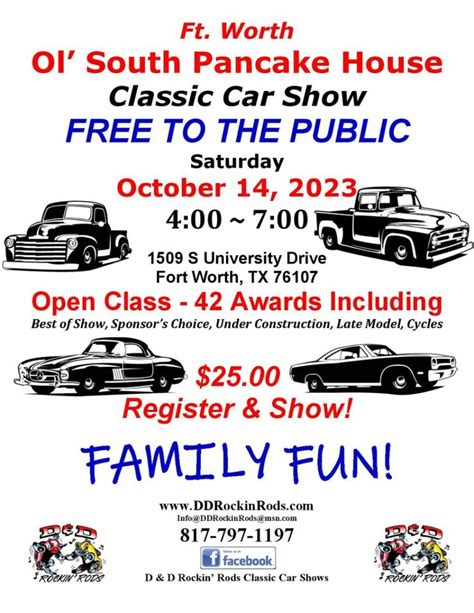 Ft. Worth Classic Car Show, OI’ South Pancake House, 14 Oct