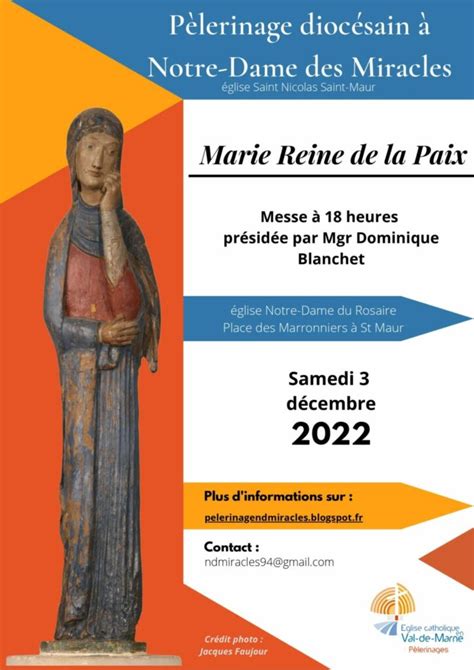 Pèlerinage diocésain à Notre Dame des Miracles à Saint Maur