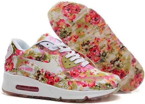 Nike Air Max 90 Floral Print Womens Peachblow Wild Rose Training Shoes