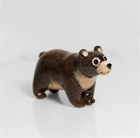 Bear Figurine Ooak Handmade Polymer Clay Animal Totem Etsy Polymer