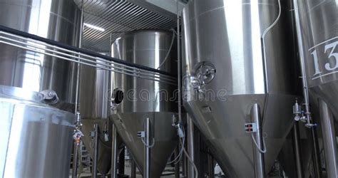 Brewery Stainless Steel Tanks For Brewing Beer Stock Photo Image Of