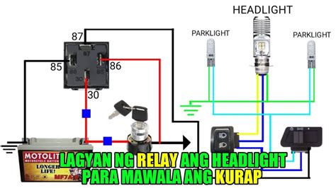 Paano Mag Install Ng Relay Sa Headlight Para Mawala Ang Kurap Wiring Diagram Youtube