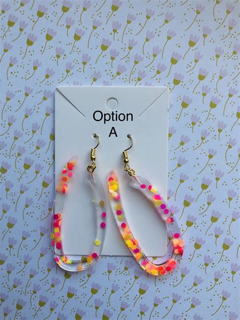 Resin Earring Statement Earrings Boho Style Spring Fashion Etsy