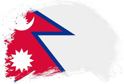 Premium Photo Distressed Stroke Brush Painted Flag Of Nepal On White