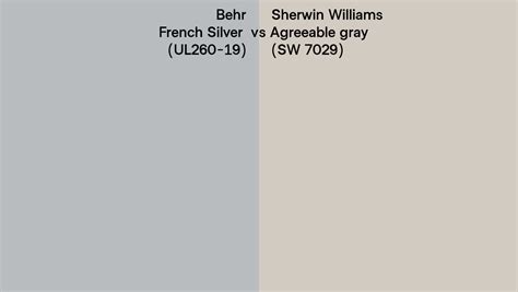 Behr French Silver Ul260 19 Vs Sherwin Williams Agreeable Gray Sw