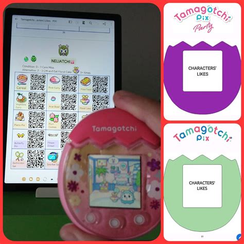 Tamagotchi Pix & Tamagotchi Pix Party Characters' Likes QR Codes ...