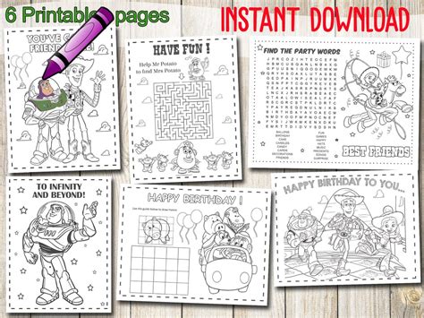 Toy Story, INSTANT DOWNLOAD, Toy Story Party Favors, Toy Story Birthday ...