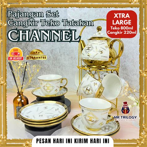 Jual Hampers Cangkir Kopi Set Keramik Gradasi Teko Tatakan Pajangan Set