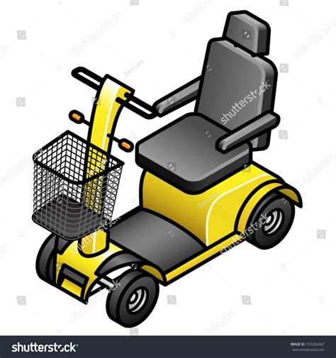 A Yellow Mobility Scooter Stock Vector Illustration 155202467