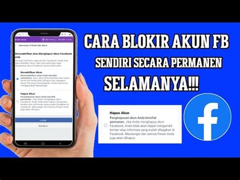 Cara Memblokir Akun Facebook Sendiri Secara Permanen Terbaru Youtube