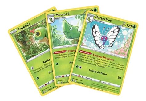 Kit Carta Pok Mon Butterfree Metapod Cartepie Golpe Fus O