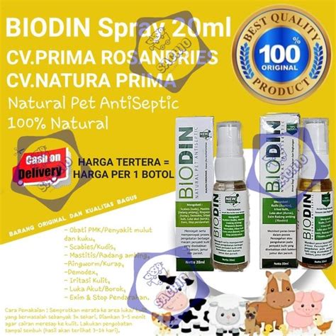 Jual BIODIN Spray 20ml Natural AntiSeptic Obat Jamur Kudik Kurap Luka