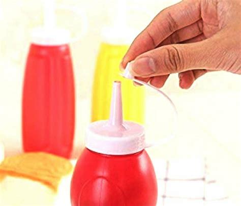 3pc Reusable Small Pack Plastic Picnic Condiment 8oz Squeeze Dispenser