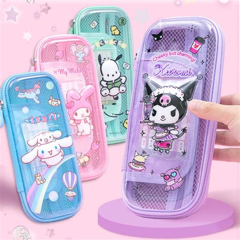 Sanrio Eva Pencil Case My Melody Kuromi Cinnamoroll Large Capacity Cute Waterproof Storage