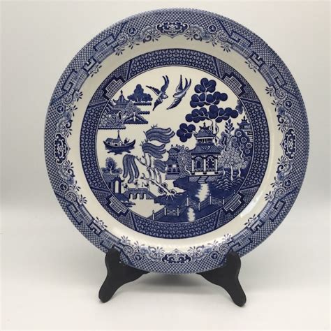 Churchill Blue Willow Platter - Etsy