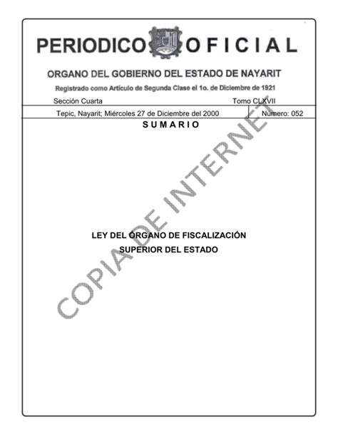 Ley del Organo de Fiscalización Superior del Estado