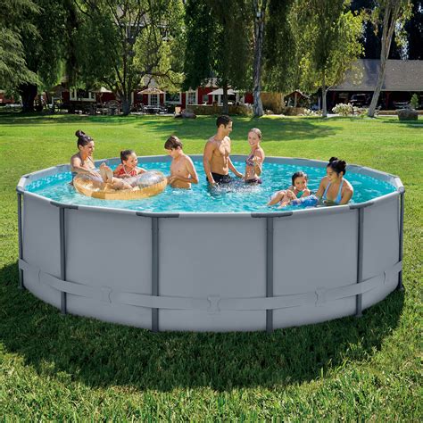 Summer Waves Ft Round Elite Frame Above Ground Pool Cool Gray Ages