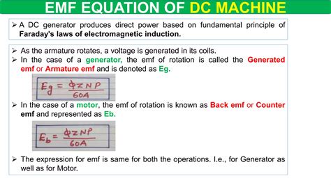 Emf Equation Of Dc Generatordc Motorday15back Emftorque Of Dc Motor