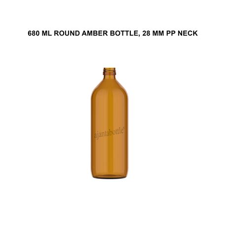 Ml Round Amber Glass Bottle Mm Ropp Neck Ajanta Bottle Pvt Ltd