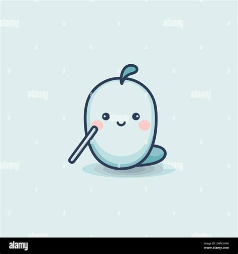 Cute Kawaii Mango Fruit Character Vector Illustration Stock Vector